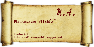 Miloszav Aldó névjegykártya